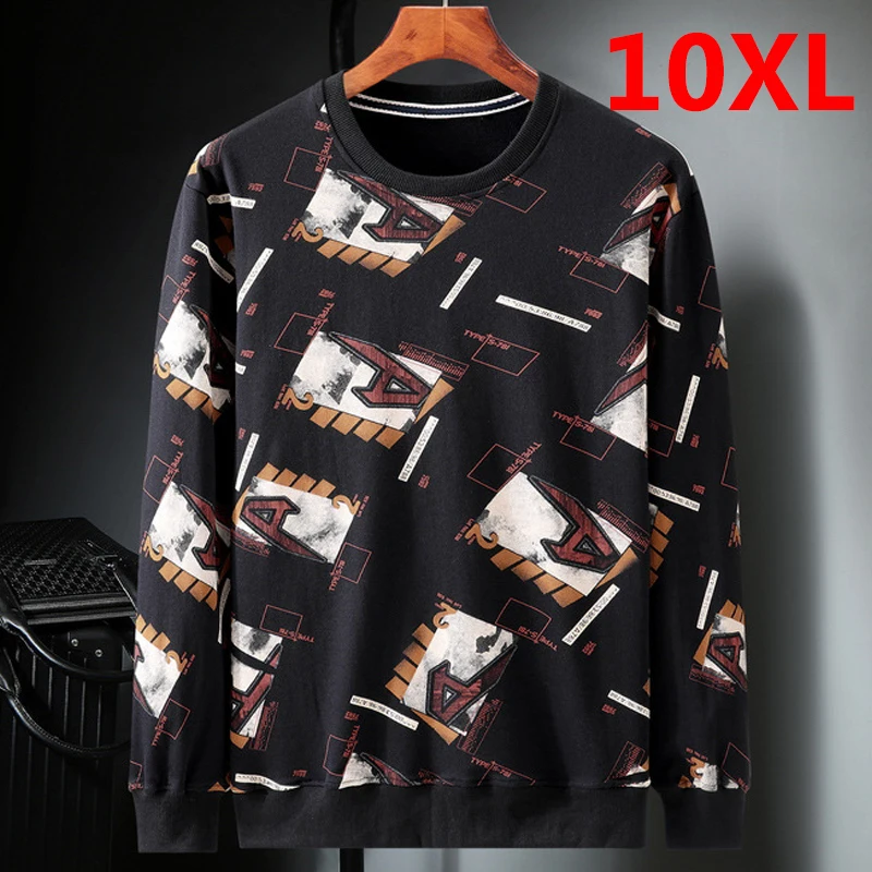 

Oversize Sweatshirt Men Big Size 10XL Tops Streetwear Casual Letter Print Pullover Plus Size 10XL Sweatshirts Autumn 2020 HX477
