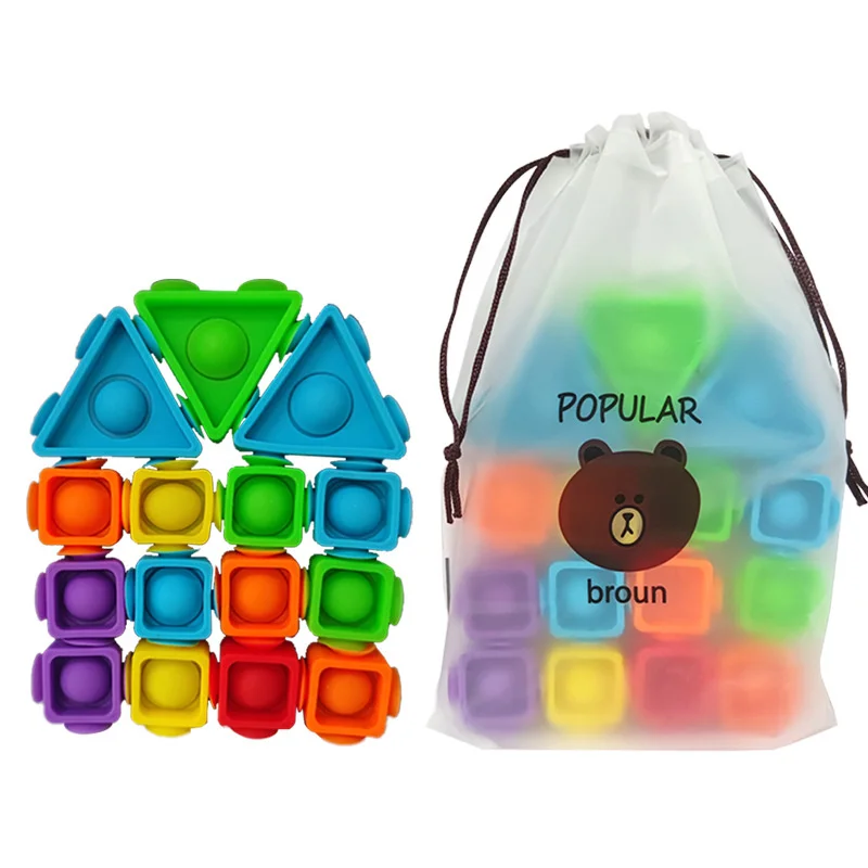 Мягкие силиконовые строительные блоки сделай сам присоска Обучающие игрушки для