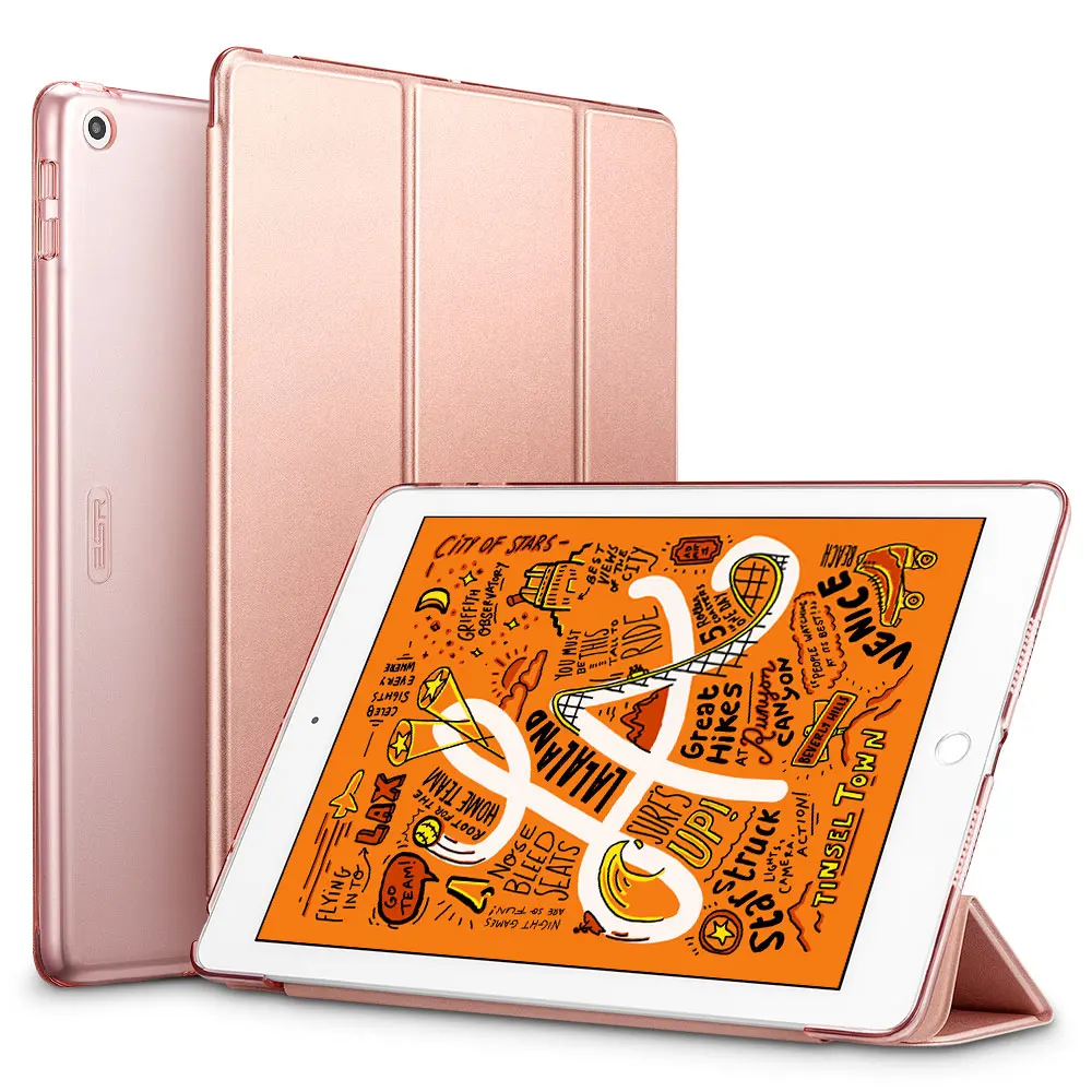 Rose Gold Чехол ESR для iPad Mini 5 Yippee Trifold Smart чехол с функцией автоматического сна/пробуждения легкий чехол с подставкой жесткая задняя крышка для iPad Mini 5 - Цвет: Rose Gold