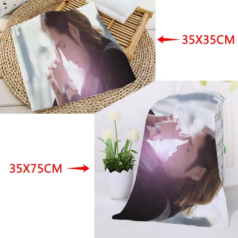35x35 см, 35x75 см полотенца на заказ KPOP Jang Keun Suk печатные квадратные полотенца микрофибра Абсорбирующая сушка банные полотенца мочалка - Цвет: 8