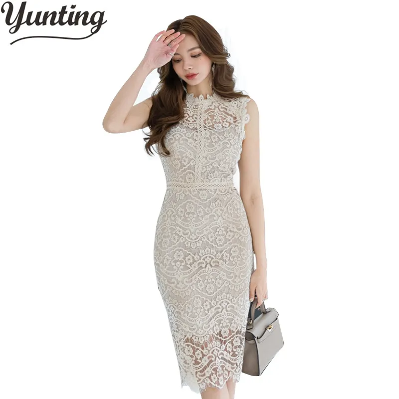 

Женское кружевное платье с вырезами, повседневное облегающее платье в Корейском стиле, лето 2021