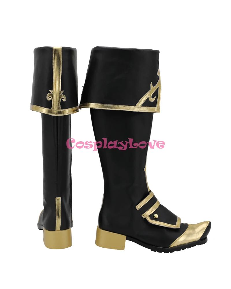 

CosplayLove Identity V First Officer Jose Baden Black Cosplay Shoes Long Boots Leather Custom Hand Made
