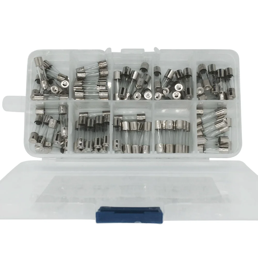 100 шт./компл. пластик + Стекло трубка предохранители быстро свечение картридж 0.2A