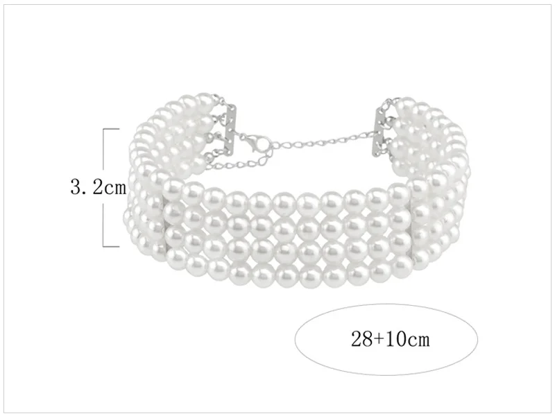 Женское Ожерелье чокер с искусственным жемчугом большие многослойные ожерелья