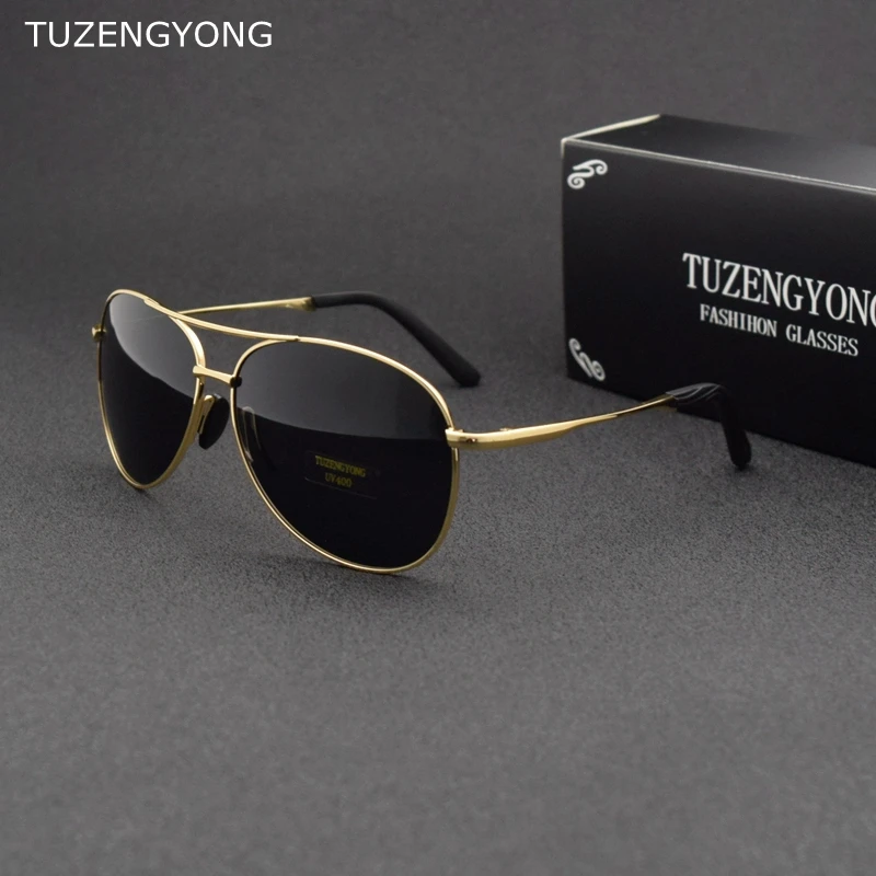 TUZENGYONG 2022 New Brand Alloy Men's Sunglasses Polarized UV400 Lens Sun Glasses For Men Eyewear Oculos de sol High Quality
