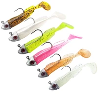 news 2 replacement lure jigging soft bait fishing lures 5 6cm diy 3d head jig fish t tail sea bass lure fishing tackle