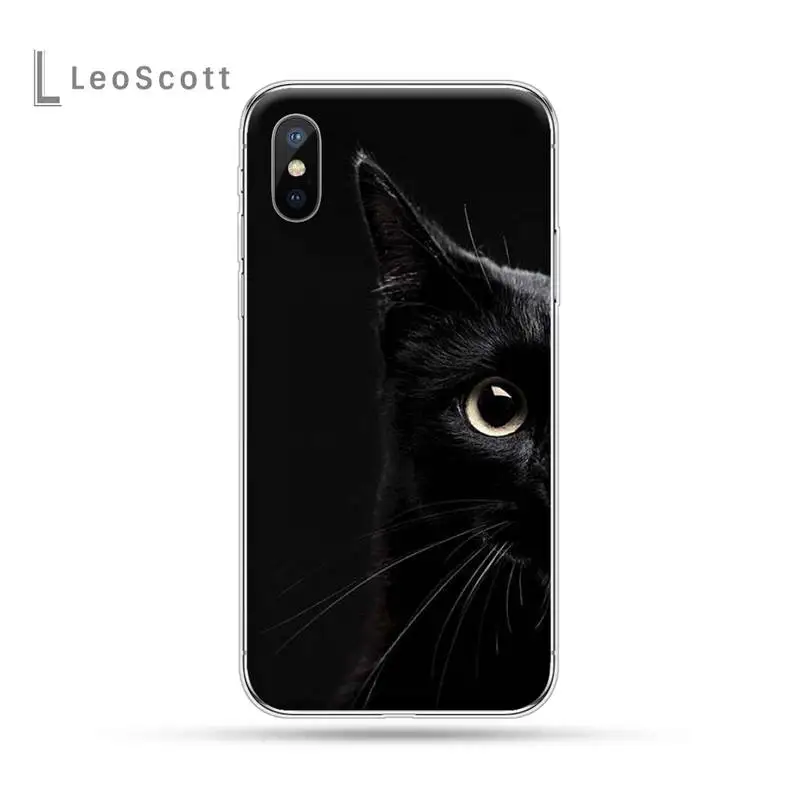 

Cat eyes black art Phone Case for iPhone 11 12 pro XS MAX 8 7 6 6S Plus X 5S SE 2020 XR