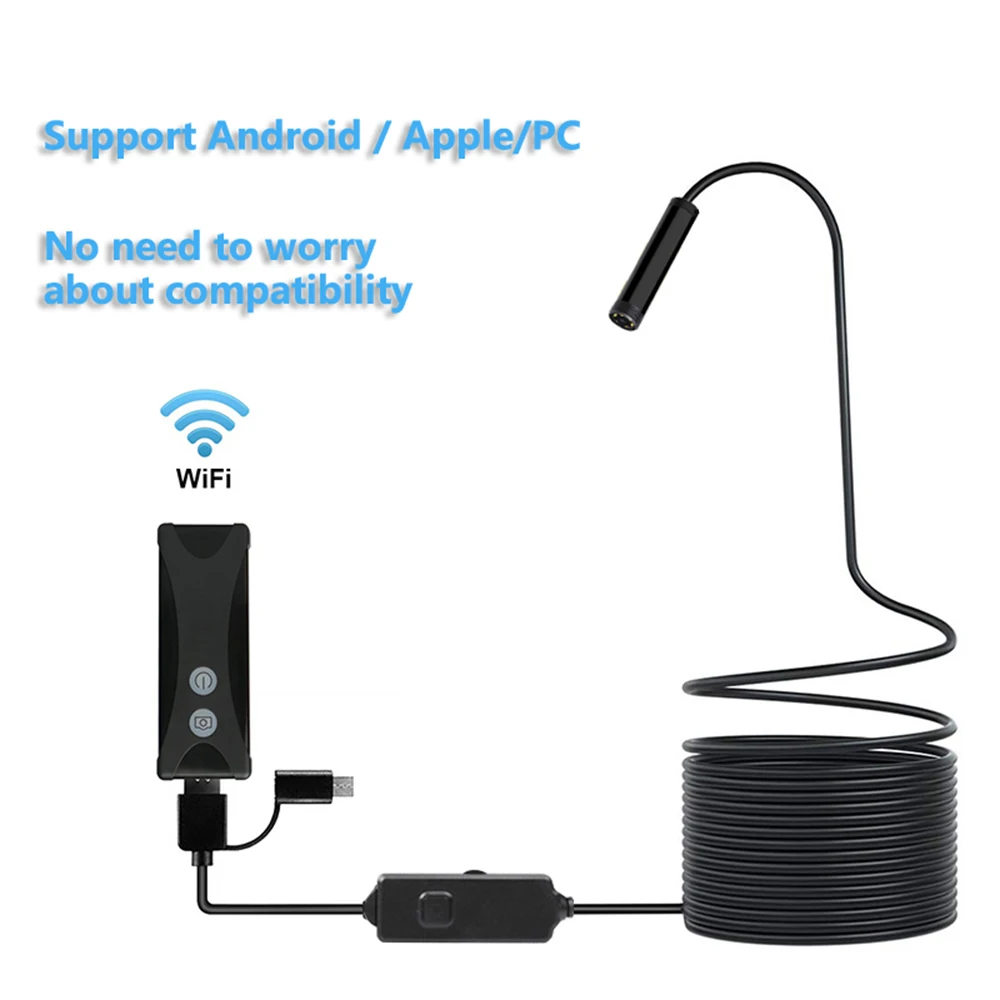 8 мм 1/2/3/5M WI-FI эндоскоп мини Камера мягкий кабель USB эндоскоп бороскоп для Android/Iphone и ПК