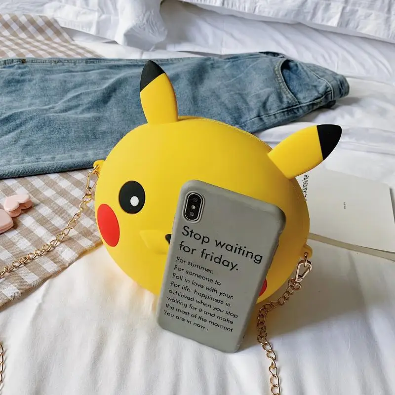 Экшн-модель Пикачу игрушки силиконовая сумка для телефона на одно плечо через
