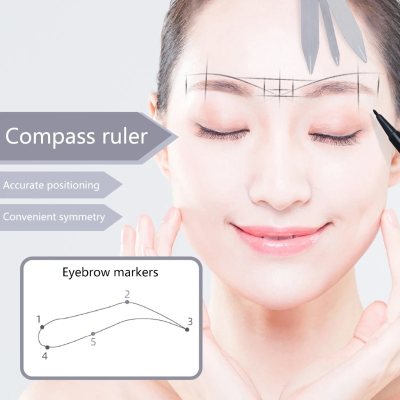 

Microblading Accessories Stainless Steel Eyebrow Ruler Compass for Permanent Makeup Eyebrow Measure Stencil Tool Tattoo Q81B