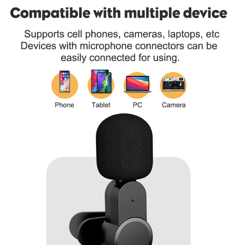 

Rechargeable Live Broadcast Mic Type C Wireless Microphone System USB C Video Recording Mic for Type C Cellphone Mobile T84C