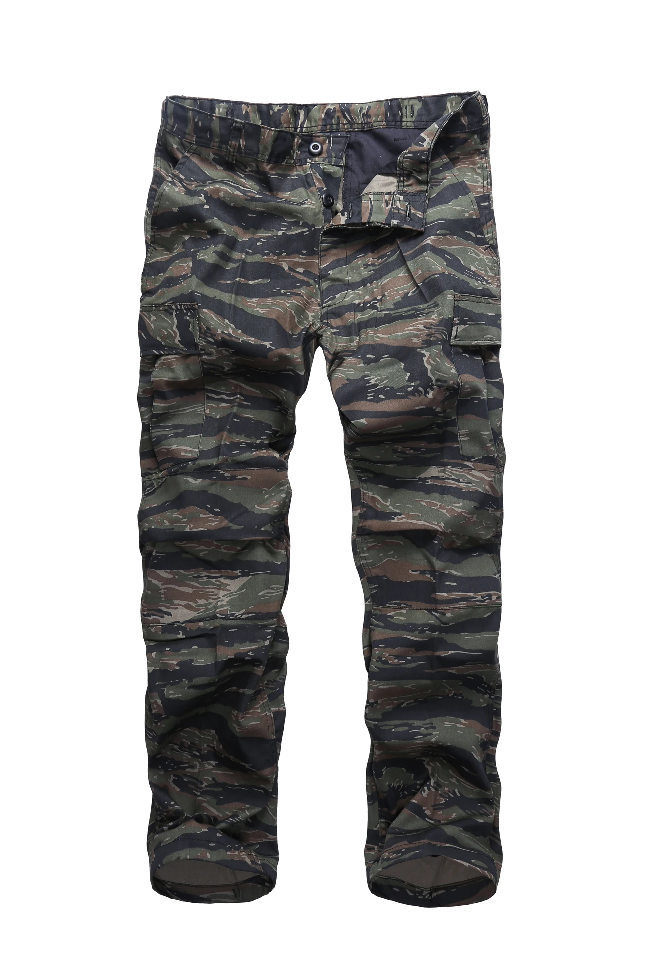 Tiger Stripe Camo Мужские военные армейские БДУ брюки рабочие повседневные камуфляжные модные брюки карго - Цвет: Tiger Stripe Camo
