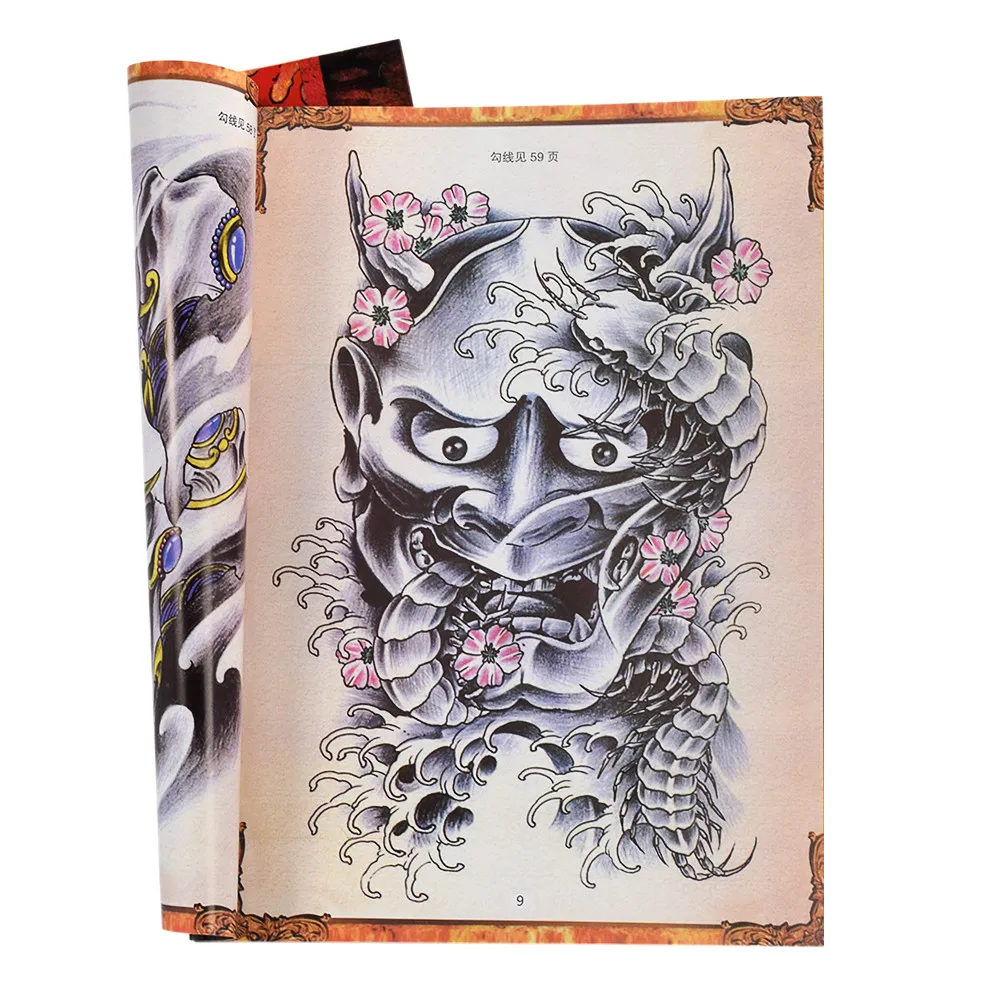 Тату-книга Будда Феникс Карп красочный и эскиз татуировки Рукопись коллекция эскиз книга боди арт