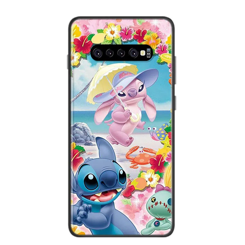 Soft Black Cover Lilo Stitch Cartoon For Samsung Galaxy S22 S21 S20 FE Ultra S10 S10e Lite S9 Plus Pro Phone Cas