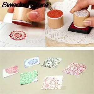 6 шт./компл. сделай сам винтажный цветочный узор в стиле ретро круглая деревянная