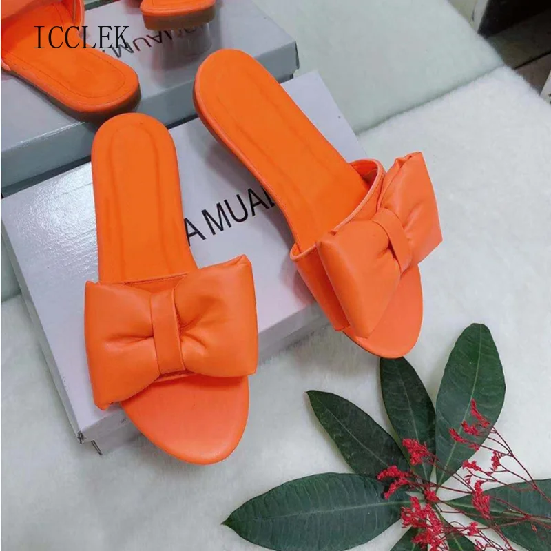 

ICCLEK New Women's Shoes Summer Casual Home Durable Sandals Style Non-slip Ladies Flat Slippers Flip Flop Woman for Woman's