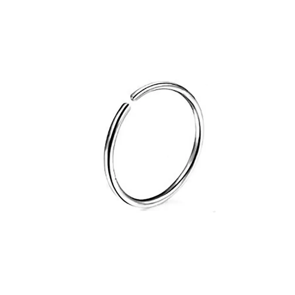 1pcs silver Открытый круг кольцо из нержавеющей стали для носа гвозди носовые украшения для пирсинга из нержавеющей стали кольцо для носа - Окраска металла: 1pcs silver