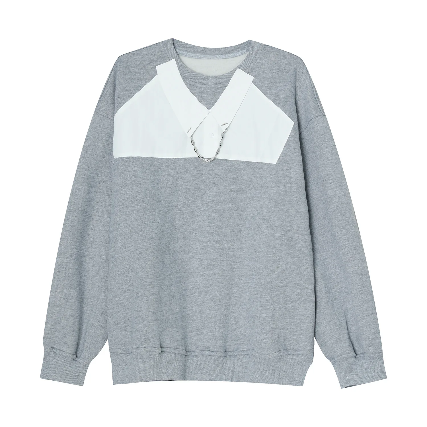 

MTL clothing | 2021 autumn new product Korean Trend splicing color contrast casual Plush men's sweater
