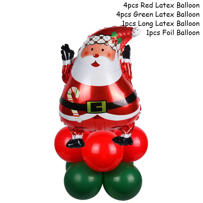 10pcs Balloon Set Рождественские украшения, воздушные шары, Набор Санта Клауса, снеговика, рождественские воздушные шары из фольги Globos, рождественские украшения для вечеринки, рождественские украшения - Цвет: 10pcs Balloon Set