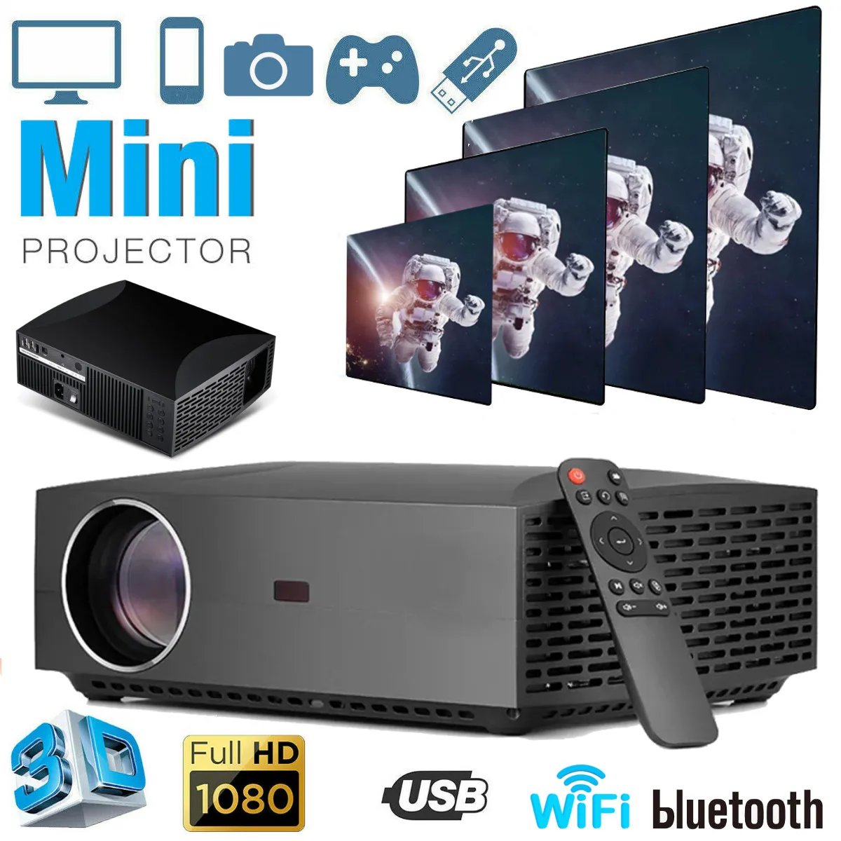 

Full HD 4K 1920x1080P TFT-LCD Projector 4200 Lumens 2G+16G WIFI Cinema LED Proyector Android WiFi HD IN Home Theater 3D Beamer