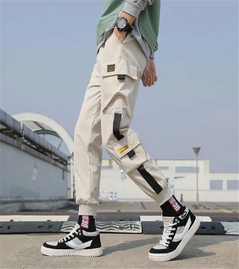 Брюки карго мужские свободного покроя уличная одежда в стиле хип хоп джоггеры с