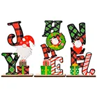 Деревянная Рождественская буква JOY HOME NOEL настольное украшение с рождественским декором для дома с новым годом 2022