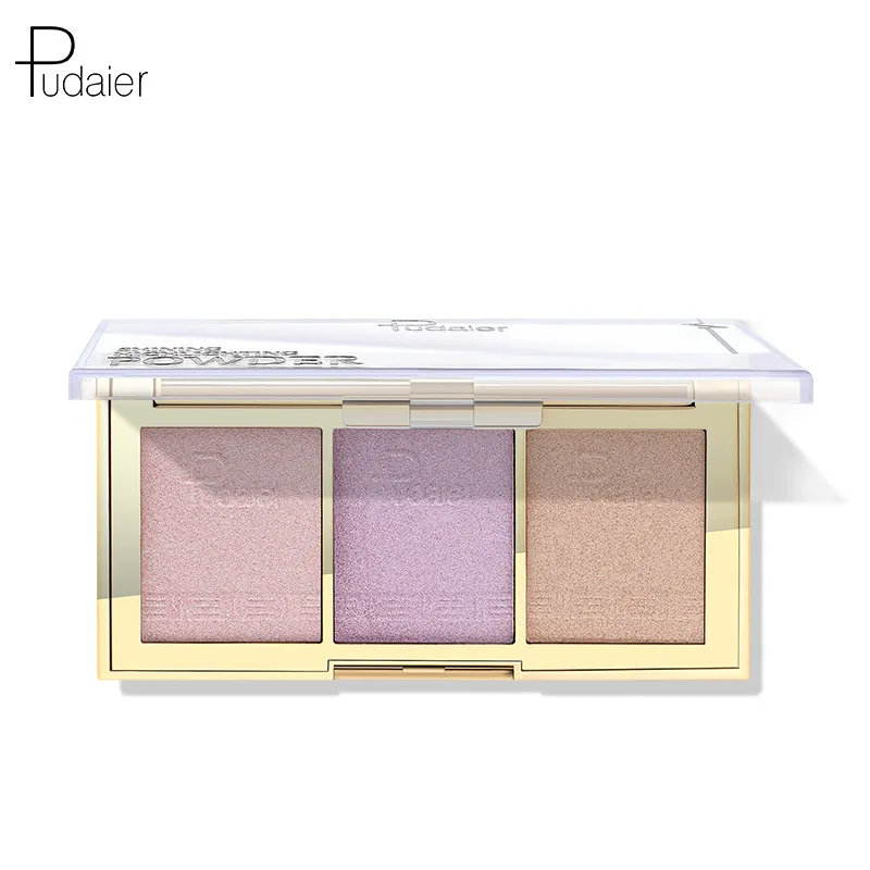 

3 Color Facial Highlighter Palette Bronze Contour Highlight Powder Makeup Facial Shimmer Shine Highlight Makeup Wholesale