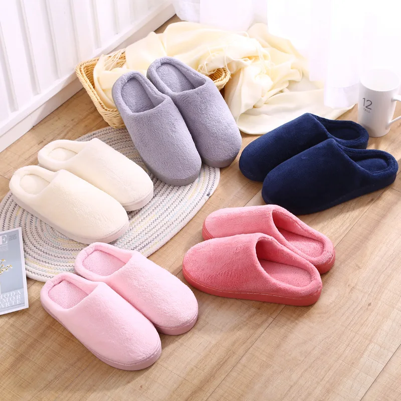 

Men's and Women's New Slippers, Cotton Slippers, Home Indoor Couple Shoes, Thick Bottom, Warm Autumn and Winter