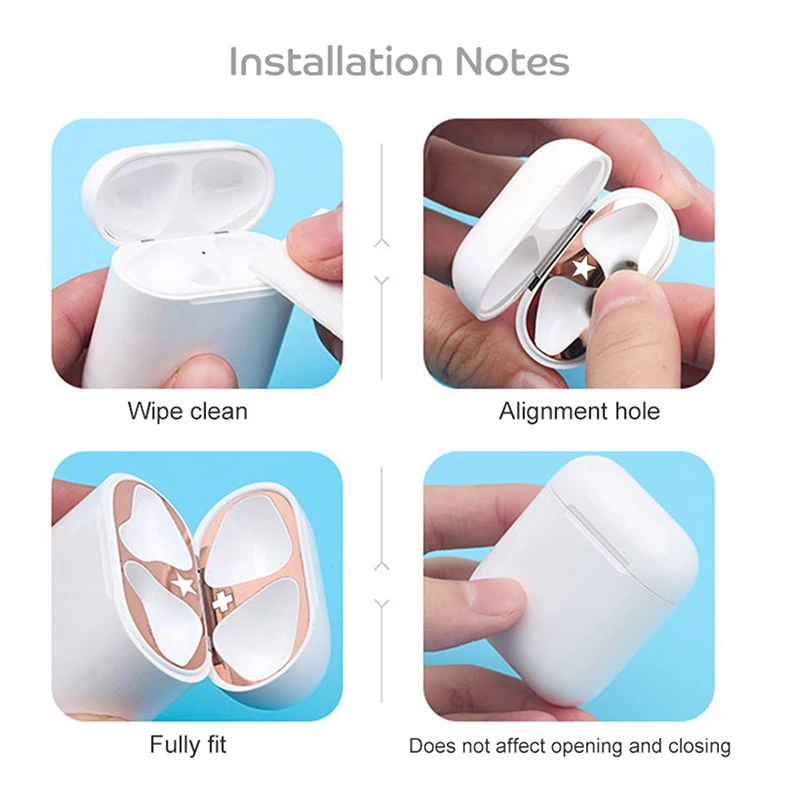 Милый защитный чехол s для Airpods, чехол, защита от пыли, наклейка, внутренняя крышка, s пленка для Apple Air Pods 2 1