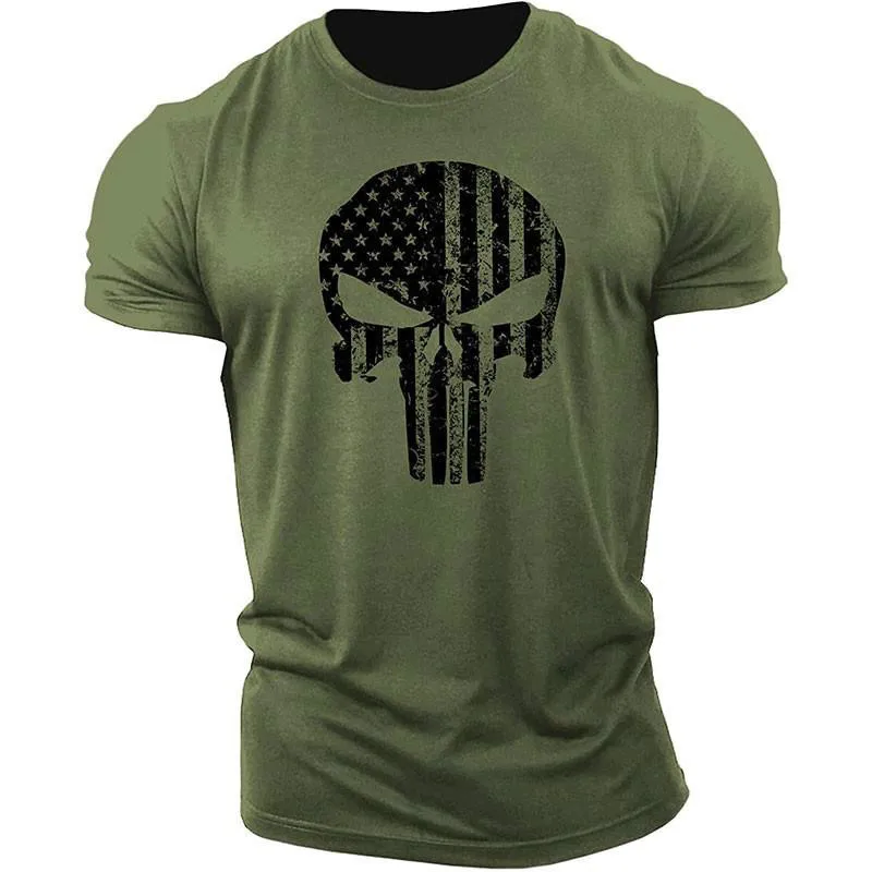 

Men's 3D Printed T-shirt Short-Sleeved Fashion Casual Sweater Military Sports Breathable Green 2021 Summer Hot Sale
