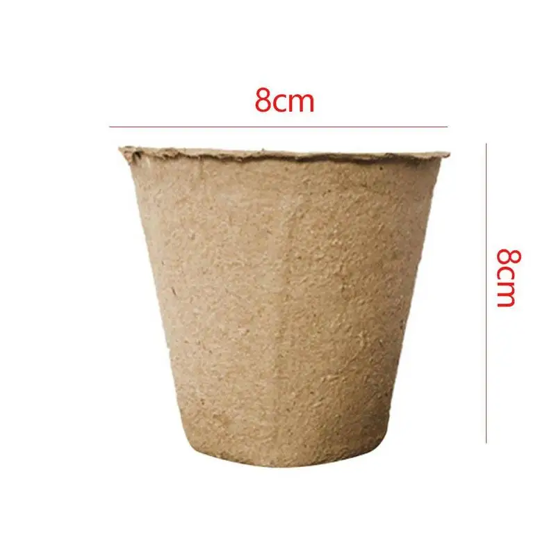 Круглый горшок для цветов и растений 10 шт. биоразлагаемый торфяной из целлюлозы