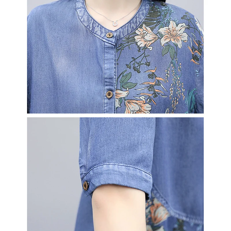 Костюм женский с принтом Tencel модный ковбойский комплект повседневный топ и