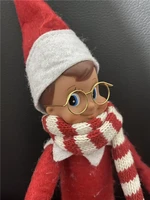 10 pcslot christmas doll accessories adult elves glasses scarf elf toys scarf glasses apparel clothing no doll