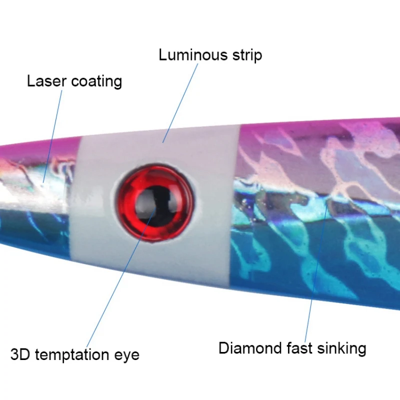 Рыболовная приманка для джиггинга свинцовая металлическая светящаяся 150 г 4