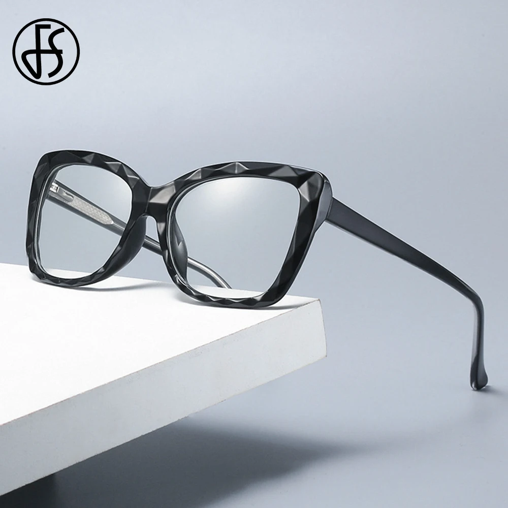 

FS New Blue Light Blocking Glasses Men Women Eye Protection Computer Eyeglasses Anti Bluelight Filter Optical Lozenge TR90 Frame