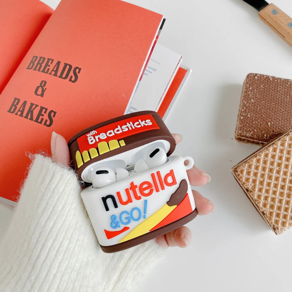 3D Chocolate Cream biscuits Box For AirPods 1 2 Earphone Case Pro Bluetooth Headset Silicone Cover with Hook | Электроника