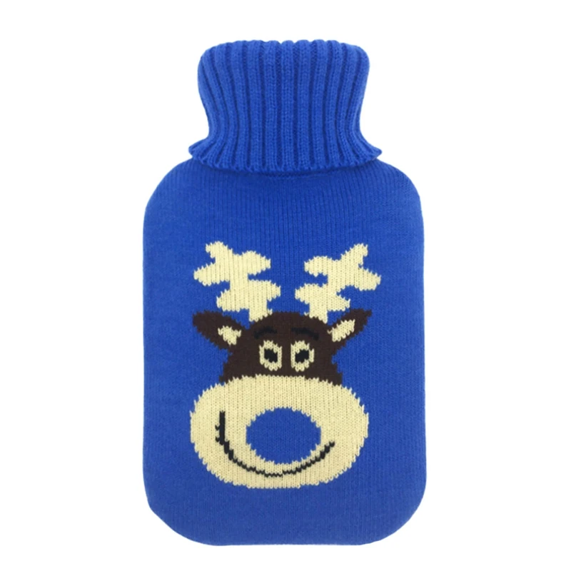 Вязаный защитный чехол для большой грелки на 2 литра из ПВХ-материала, предотвращающий ожоги, с подогревом рук, 16 цветов.