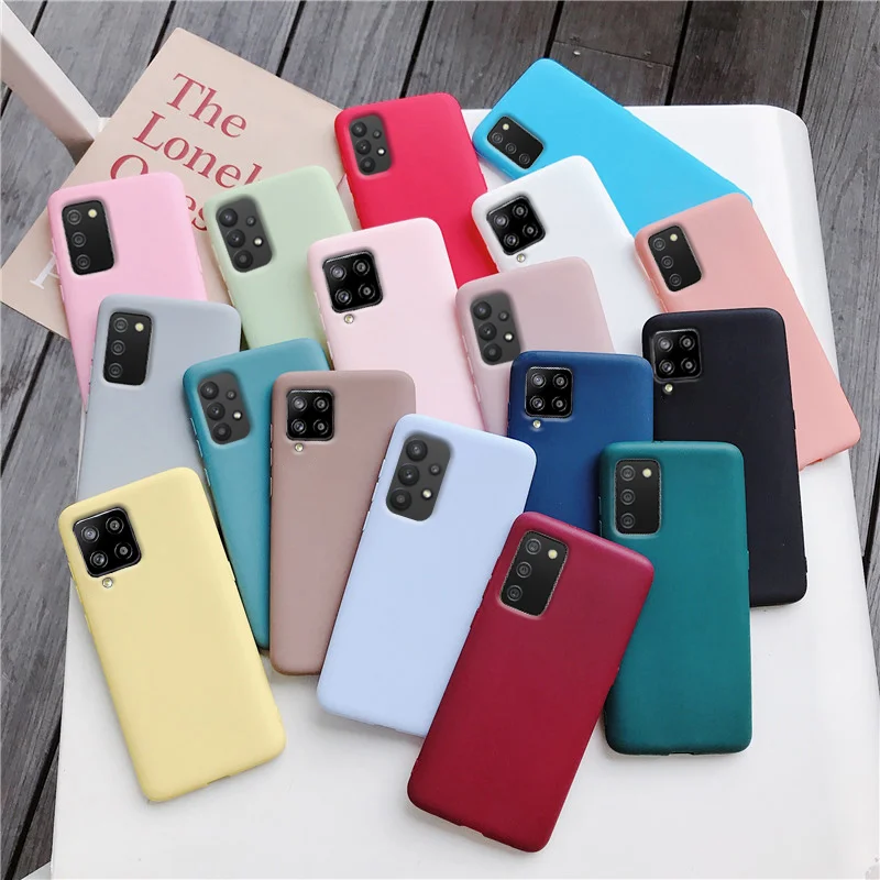 

Candy Color Silicone Phone Case For samsung galaxy A12 A42 A52 A72 A32 5G M02S A02S M31s Matte Soft Tpu Back Cover Fundas Coque