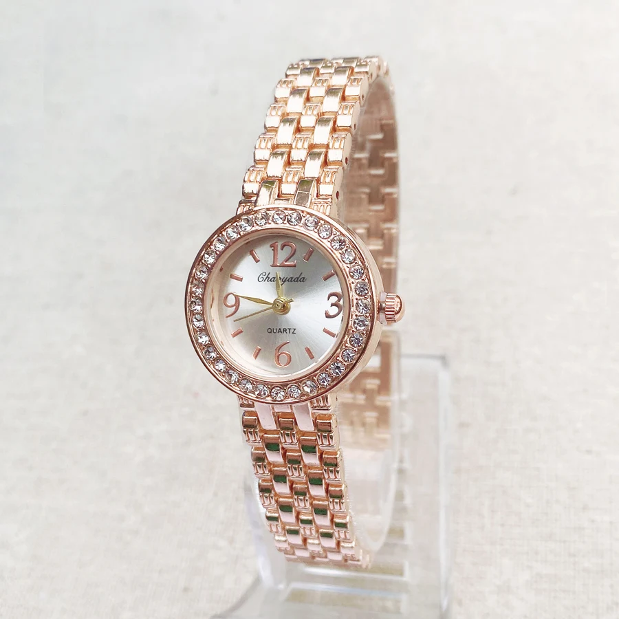 

Fashion Elegant Wrist Watch Women Girl Exquisite Crystal Style Metal Alloy Band Quartz Bracelet Clock 102