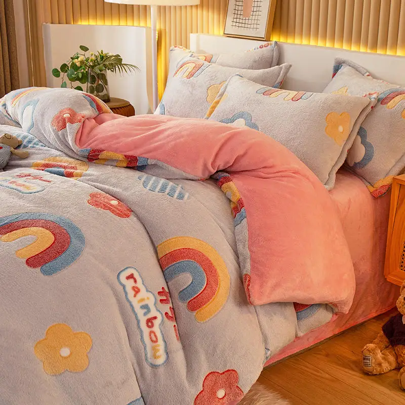 1 шт. теплый пододеяльник с радужным принтом funda nordica cama 150 Королевский/Королевский