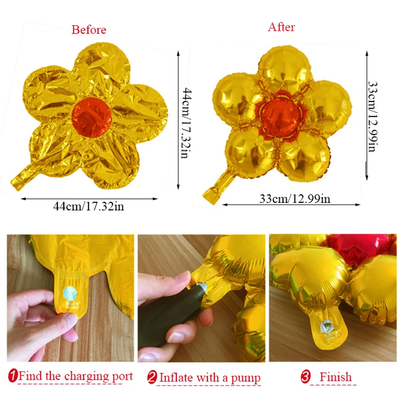 Креативные шары из фольги с лепестками цветов безопасные цветные шарики для