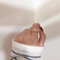 new vintage trendy gold matte metal weave rings for women gift for daily simple personality rings