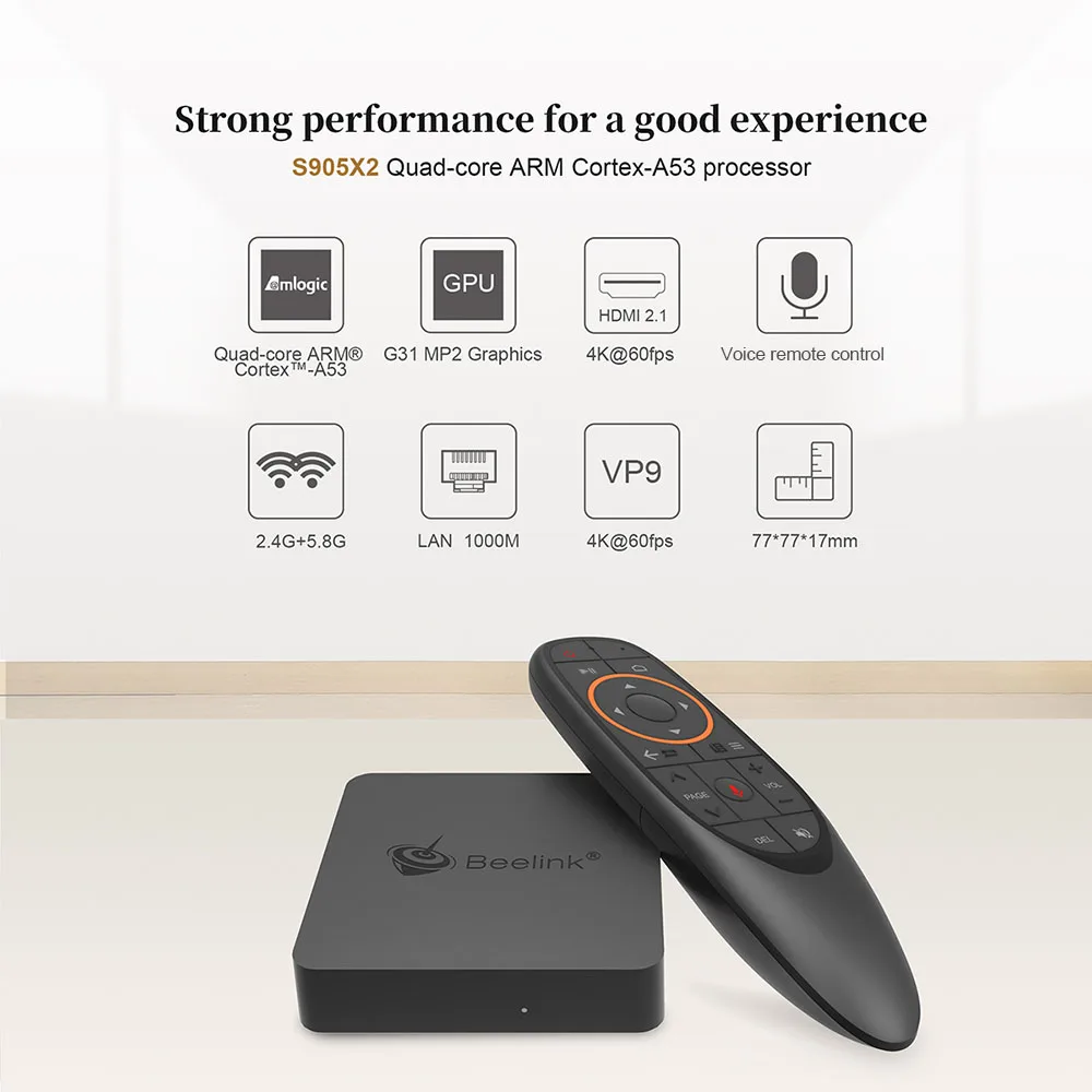 Beelink GT mini A Amlogic S905X2 Android 8 1 ТВ-бокс 4G DDR4 32G BT 2 5G 4K HD двухдиапазонный WiFi HDMI