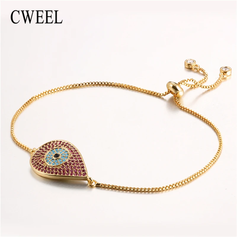 CWEEL, браслет-цепочка, золотой цвет, бусины, звезды, кристалл, очаровательный браслет для женщин, змейка, звено, цепочка, браслет, ювелирное изделие, подарок