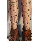 Летние женские ножные браслеты, Пляжная многослойная цепочка для ног, этническая хиппи-кисточка в стиле бохо, украшения для ног в богемном стиле 450127