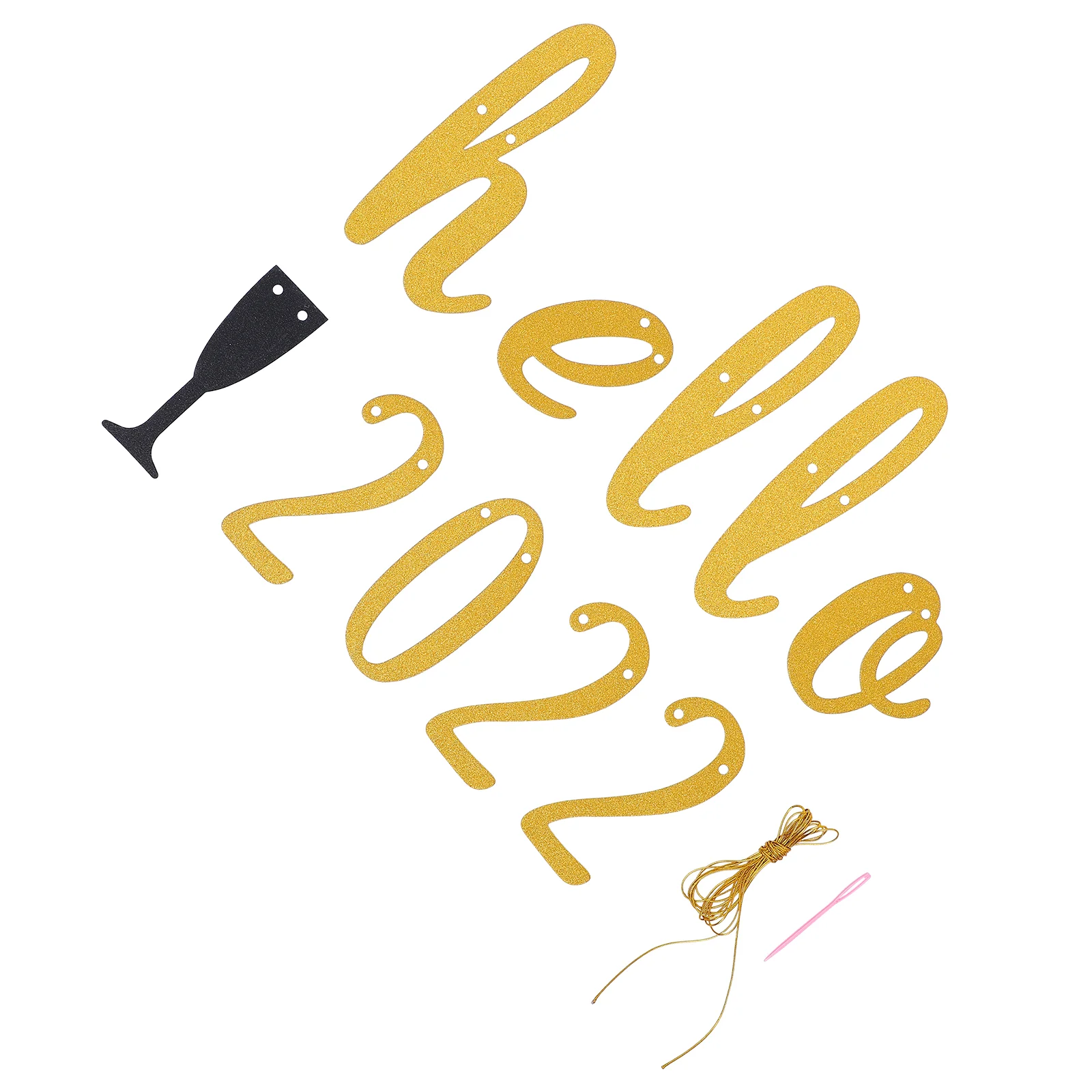 Декоративные блестящие подвесные баннеры для новогодвечерние, 2 шт., декор для вечеринки (Золотой)