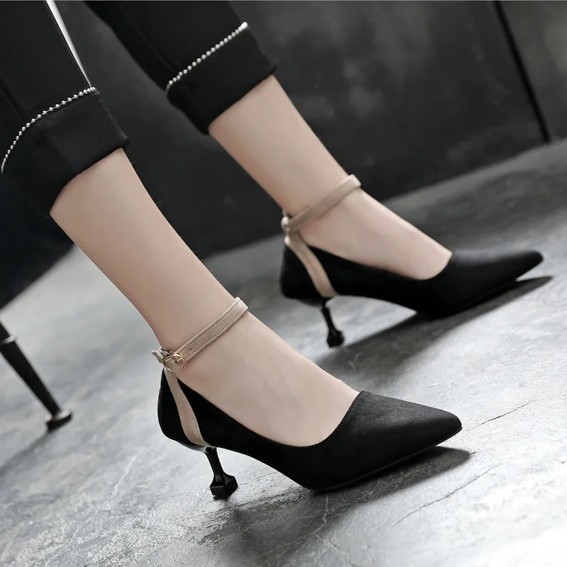 Новинка 2019 года выразительные элегантные женские туфли на высоком каблуке в