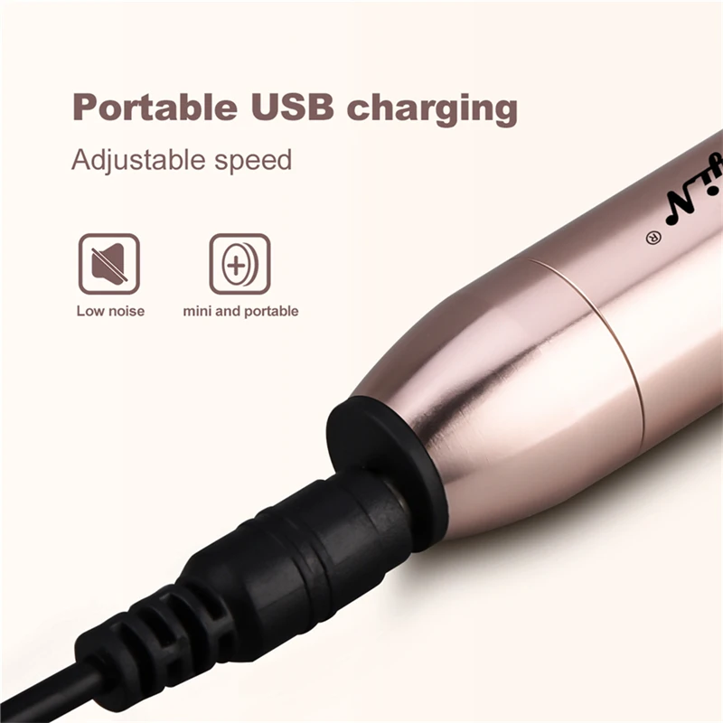 

Portable Electric Nail Manicure Drill Machine Aluminum Alloy Nail Cutter Pen Polish Grind Nail Art Accessories Gel Remover Set