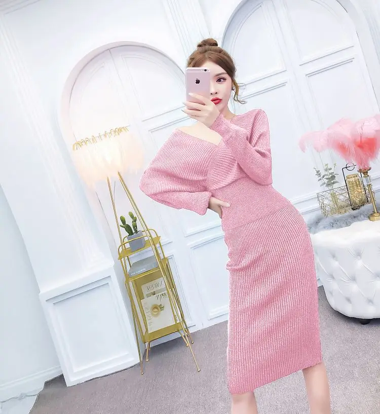 Сексуальные блестящие вечерние трикотажные Облегающие юбки костюмы для женщин