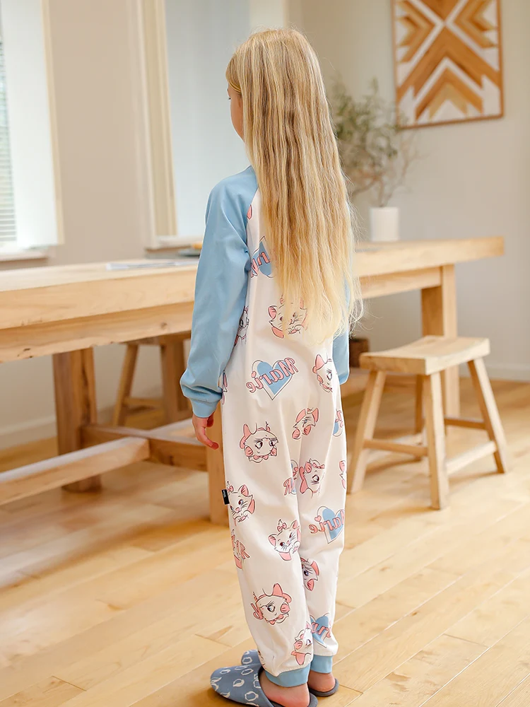 

Children One-piece Sleepwear Cute Cartoon Pattern Pajamas For Girls Long Sleeve Nightwear Soft Cotton Home Clothing